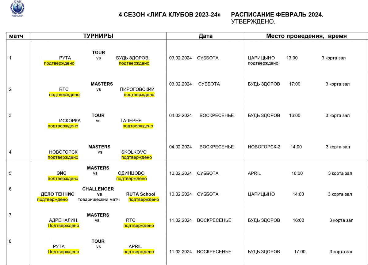  Вариант 4 РАСПИСАНИЕ ЛИГА Клубов февраль 2024 1 1200x866